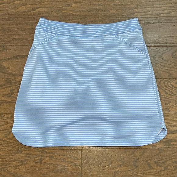 Peter Millar Golf Skort Blue White Striped Polyester SZ Small - Picture 1 of 8